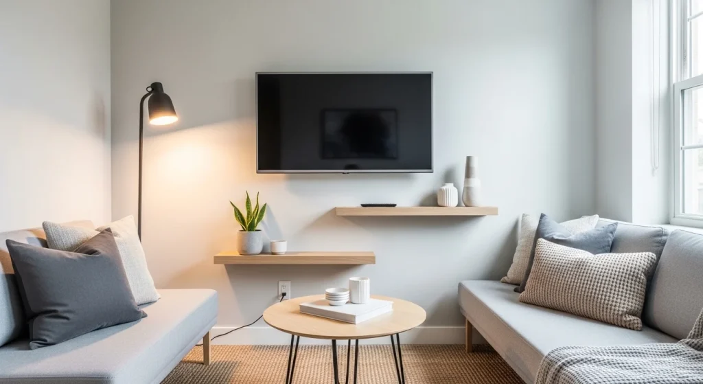 gallery wall small apartment living room decor ideas
