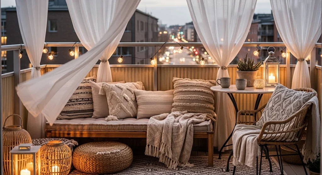 Outdoor curtains for balcony privacy