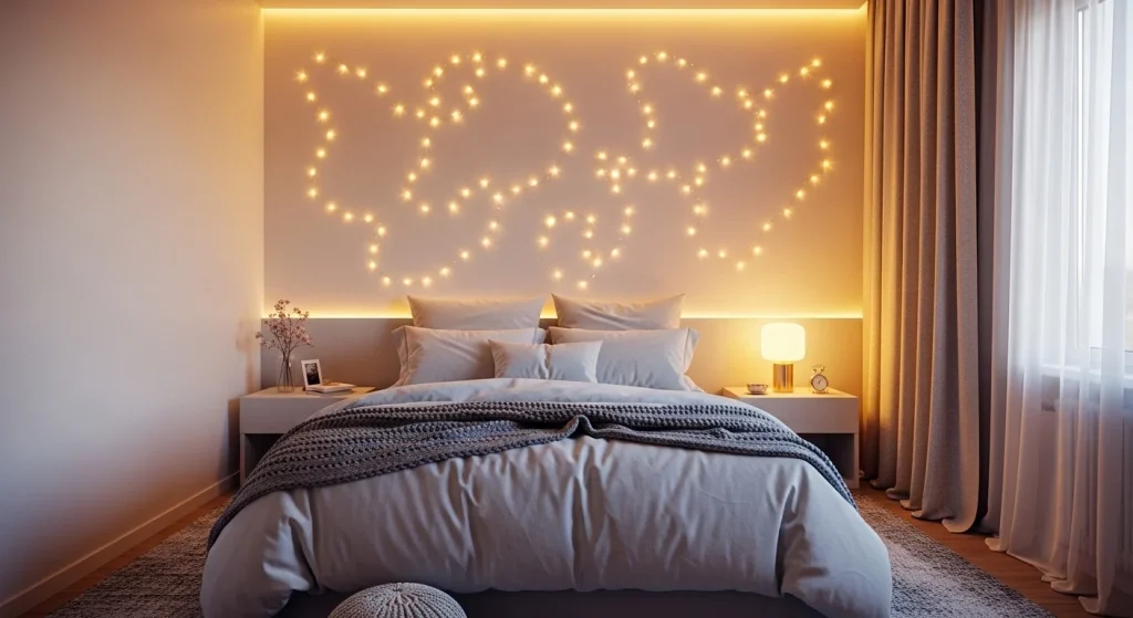 fairy light wall bedroom fairy light ideas
