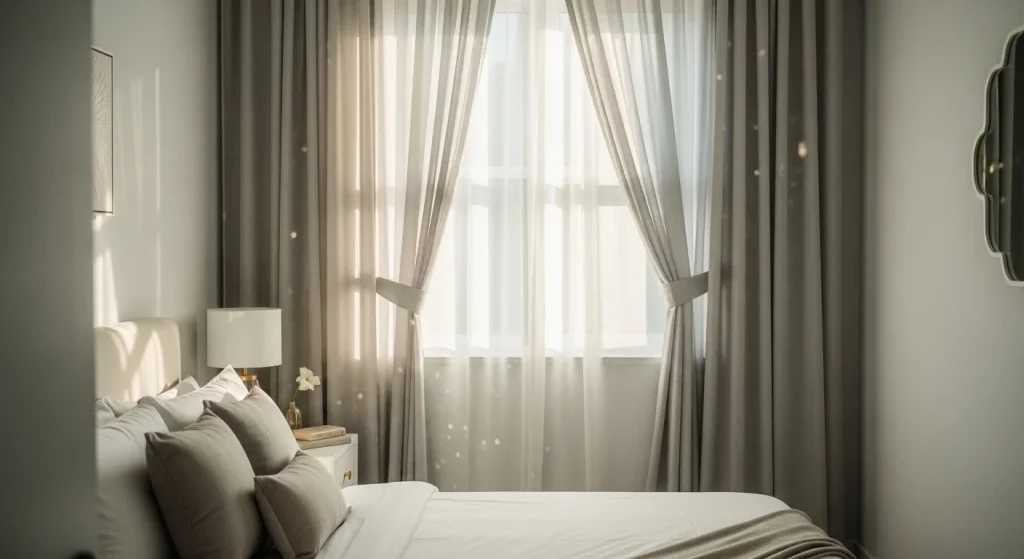 layered curtain bedroom window decor ideas