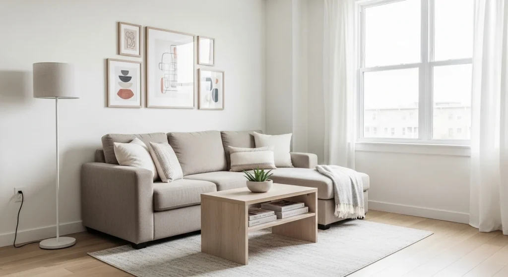 corner seating small apartment living room layout ideas
