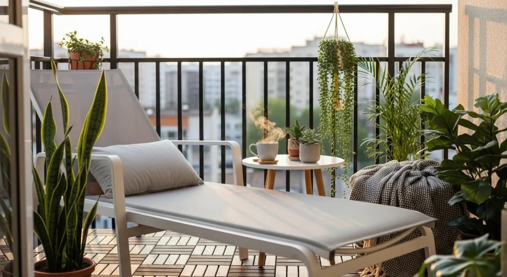 lounge chair small apartment balcony seating ideas
