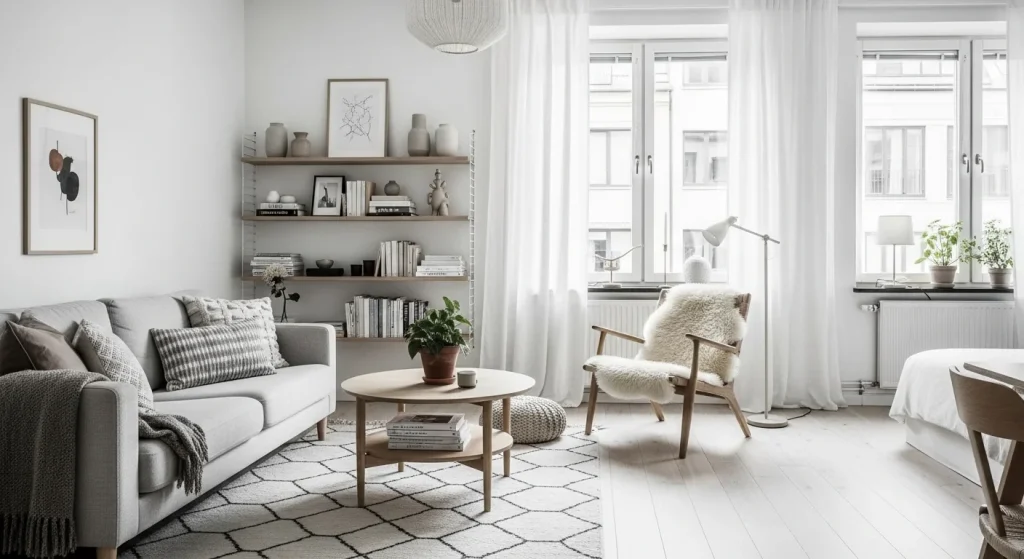 open living space scandinavian small apartment decor ideas