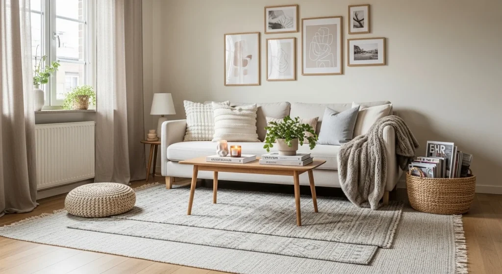 layered rugs cozy small apartment decor ideas