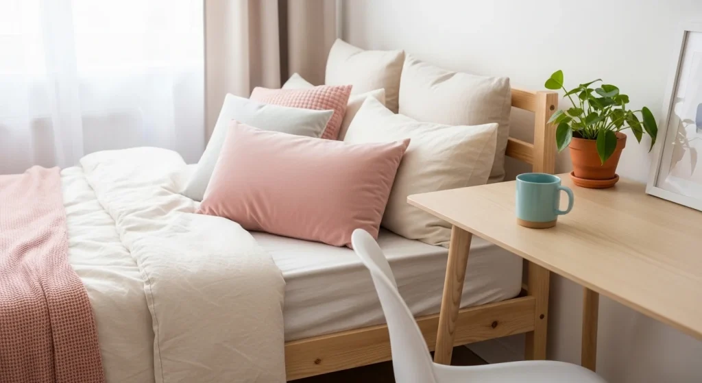  small bedroom with minimal desk corner