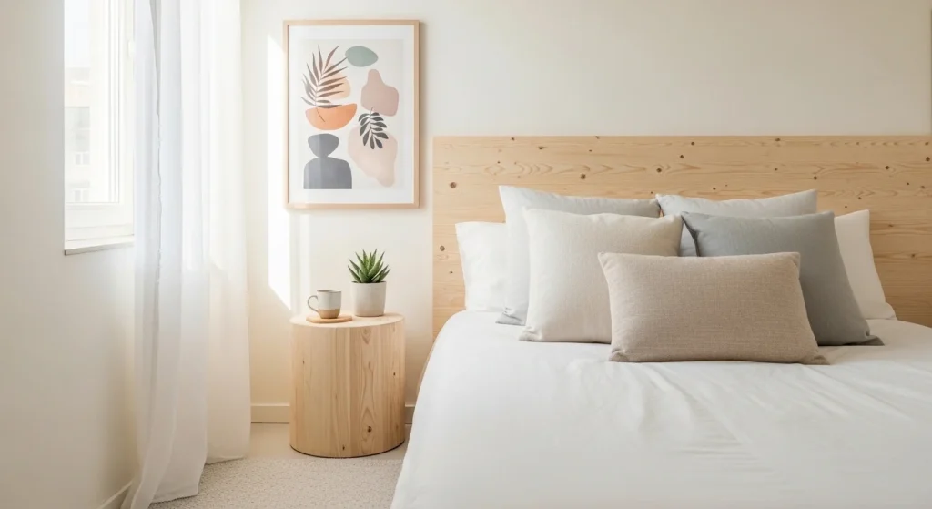 Scandinavian bedroom throw pillow ideas