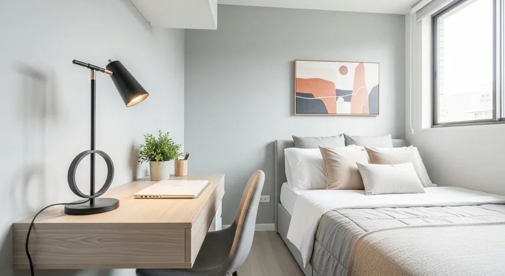 minimal decor small bedroom desk ideas