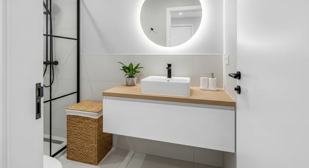 laundry basket small apartment bathroom ideas