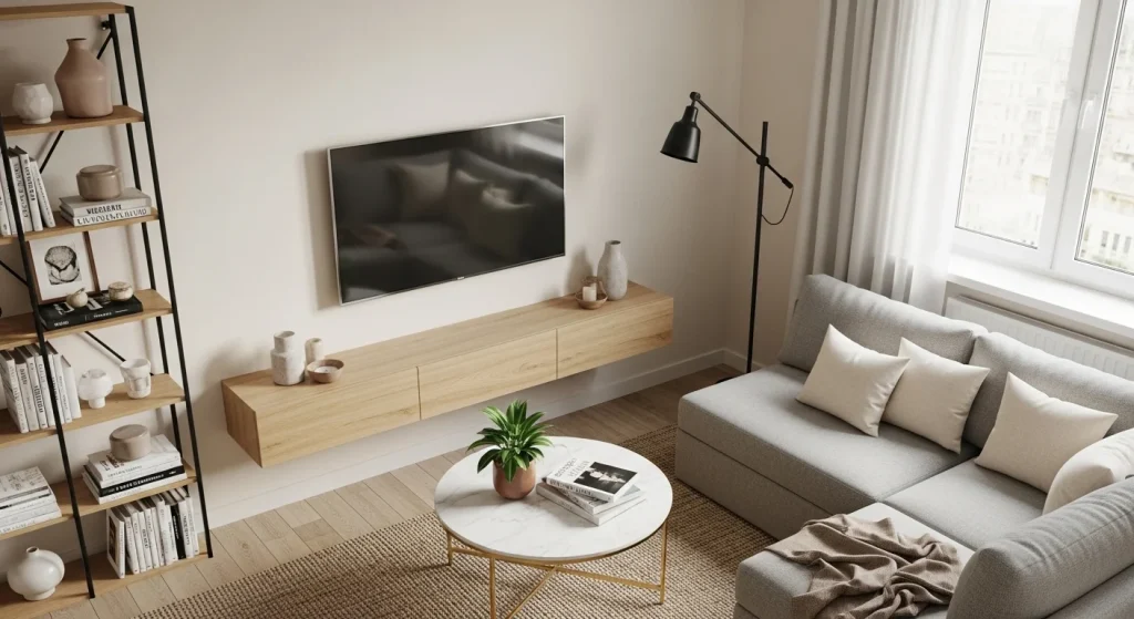 coffee table decor small apartment living room decor ideas
