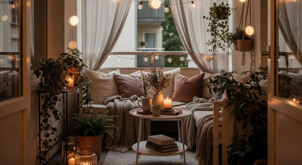 balcony curtain small apartment balcony decor ideas
