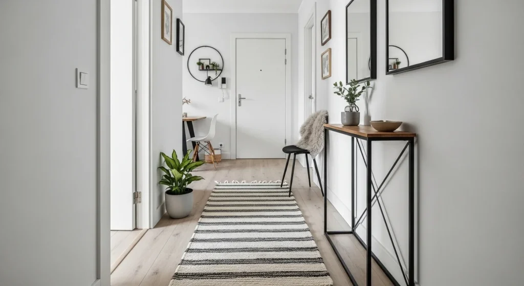 hallway runner small apartment hallway decor ideas
