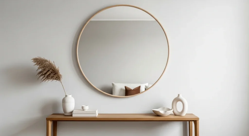 wall mirror minimalist small apartment decor ideas