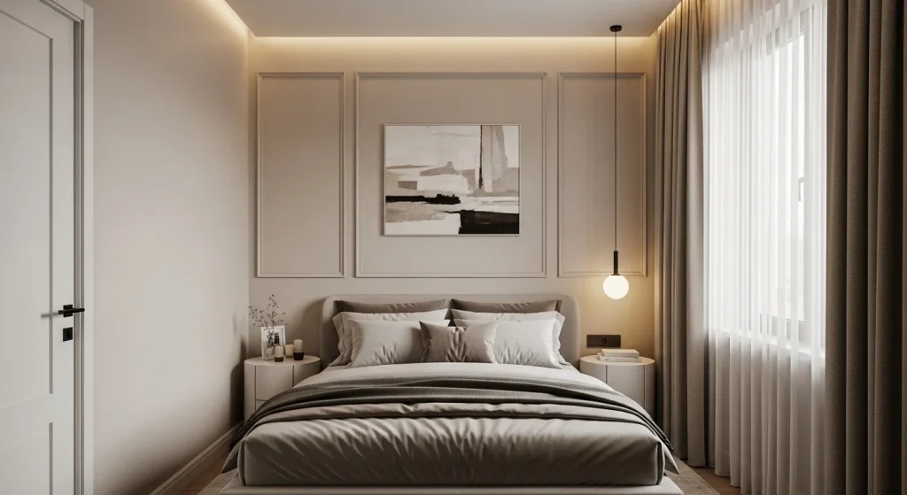 neutral modern luxury small bedroom