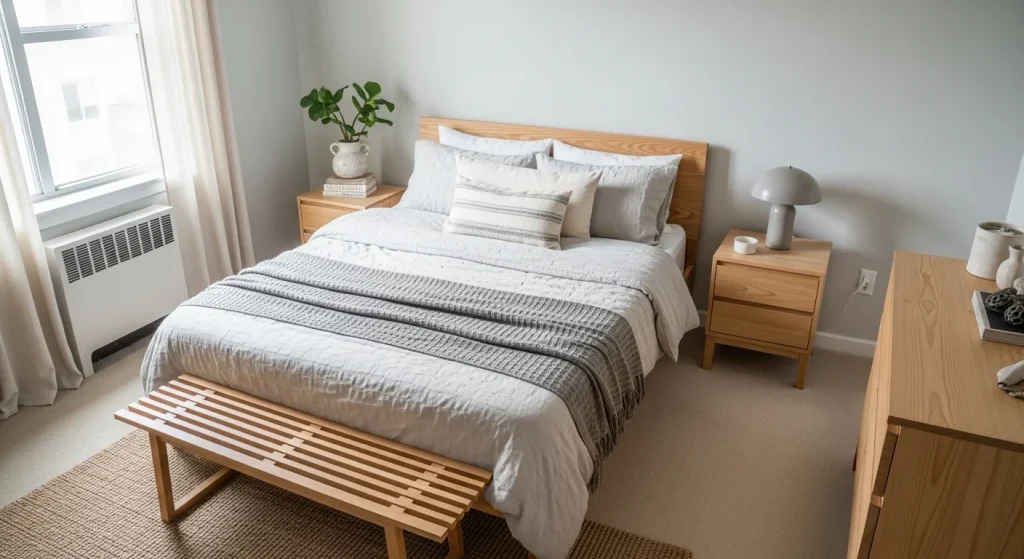 wooden bedroom bench ideas