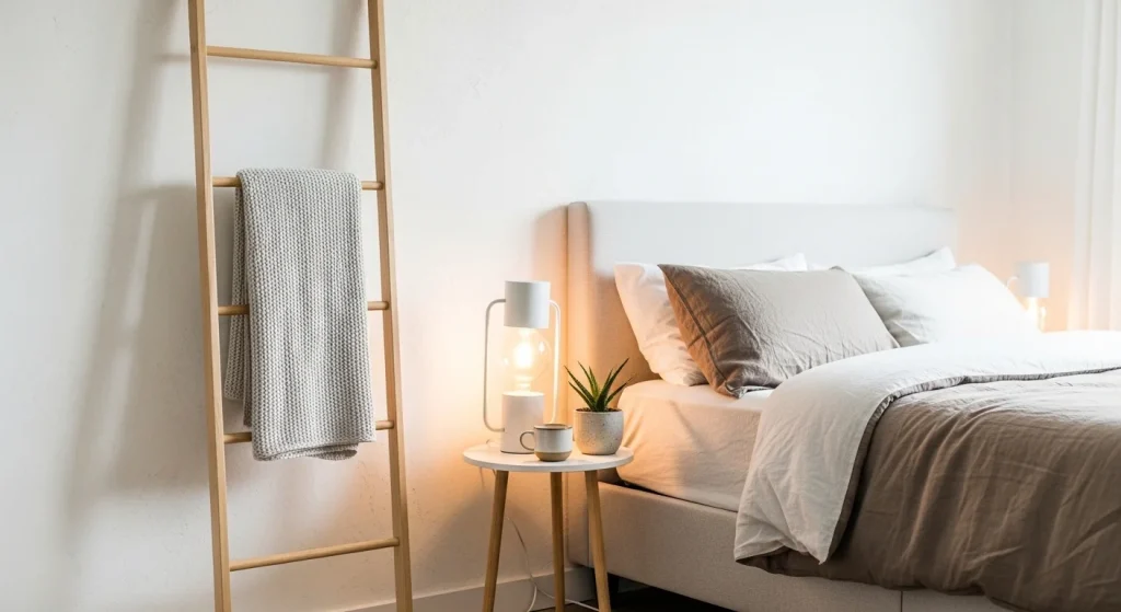 minimal blanket ladder decor ideas