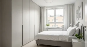 floor to ceiling wardrobe small apartment bedroom storage