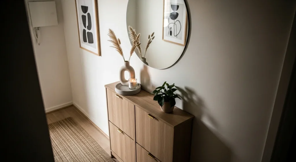 narrow shoe cabinet small apartment entryway storage ideas
