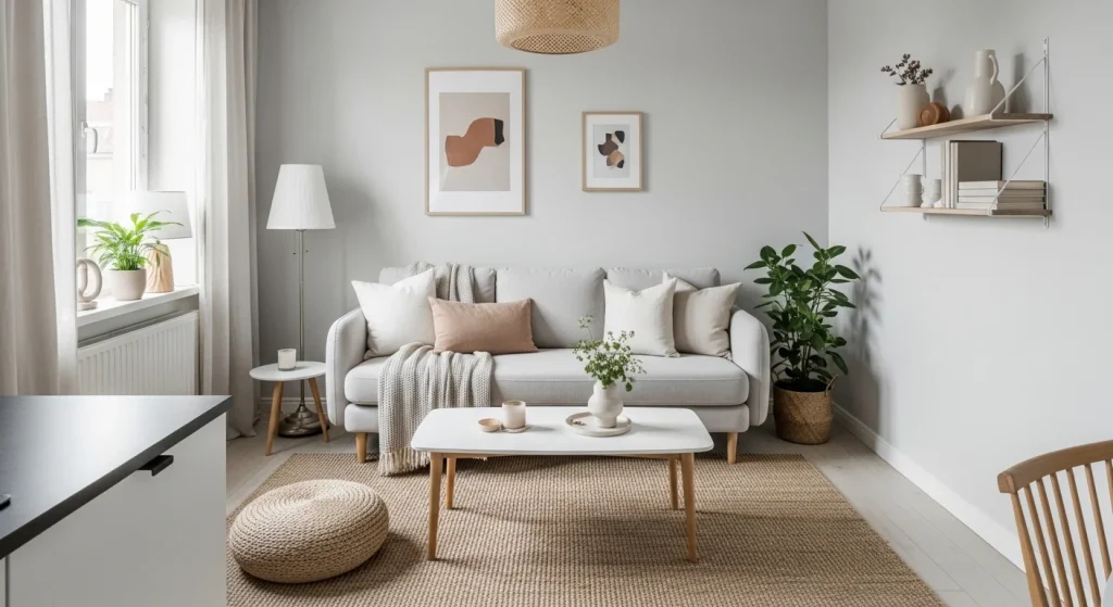 minimalist sofa small apartment living room decor ideas
