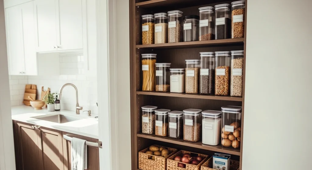 vertical pantry storage small apartment kitchen organization ideas