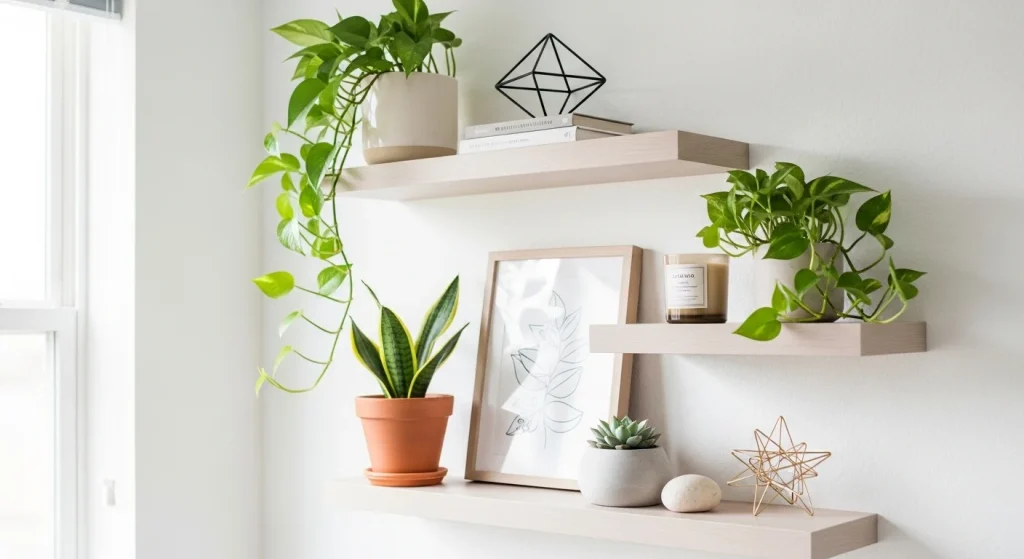 plant shelves small apartment plant decor ideas
