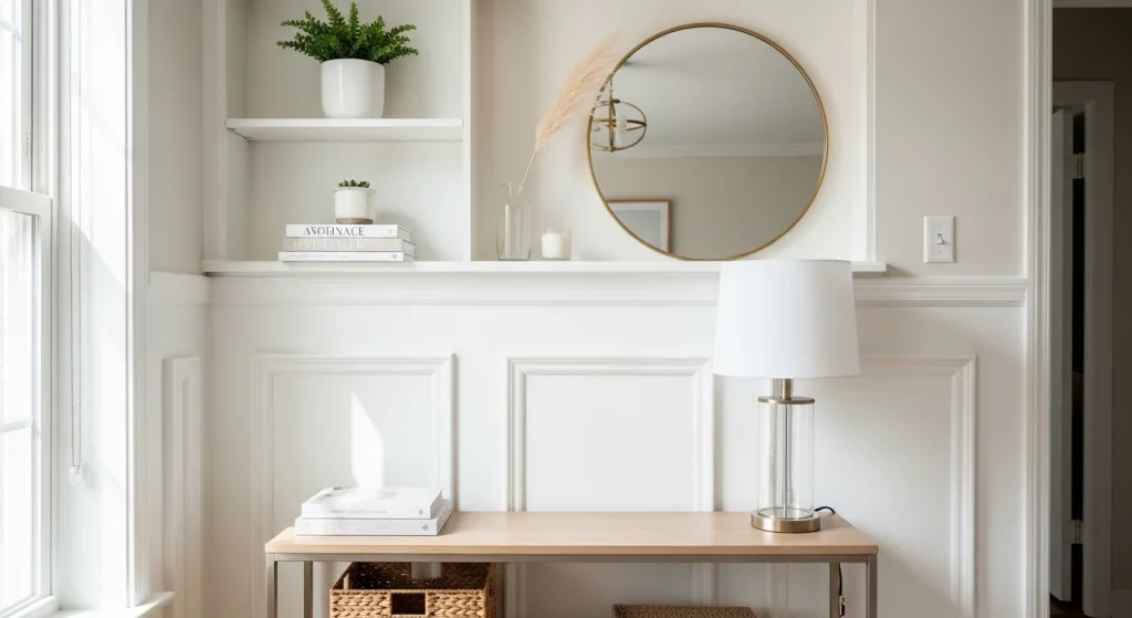 white molding small apartment wall panel ideas