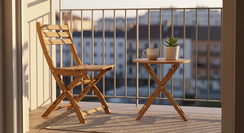 Foldable balcony furniture for small space styling