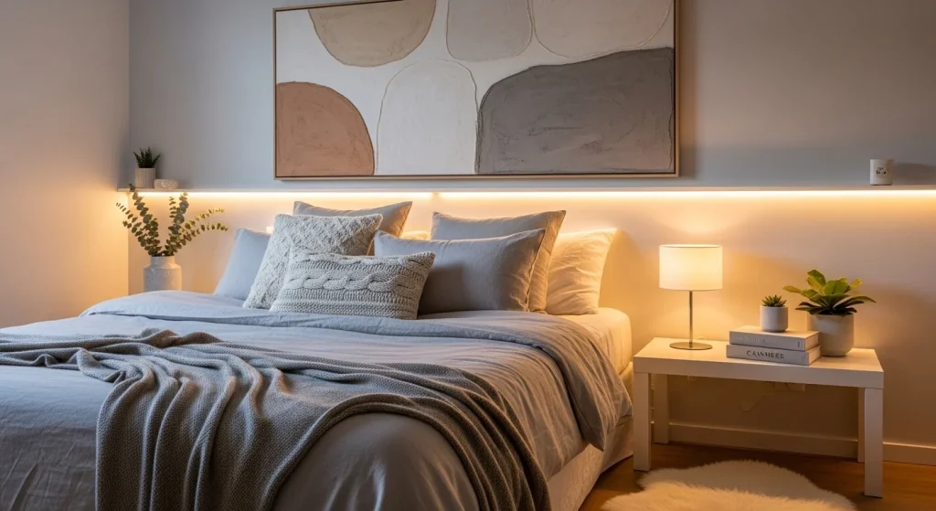 textured canvas bedroom wall art ideas