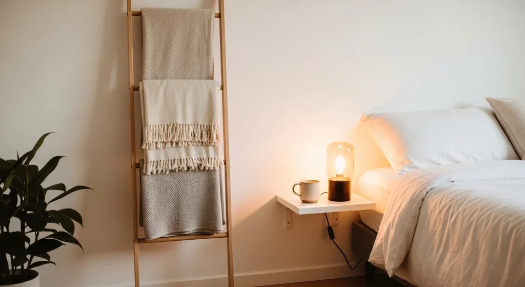minimalist blanket ladder decor ideas