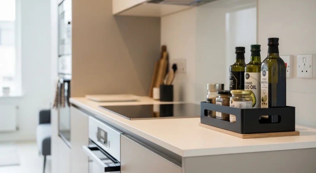 countertop organizer small apartment kitchen storage ideas