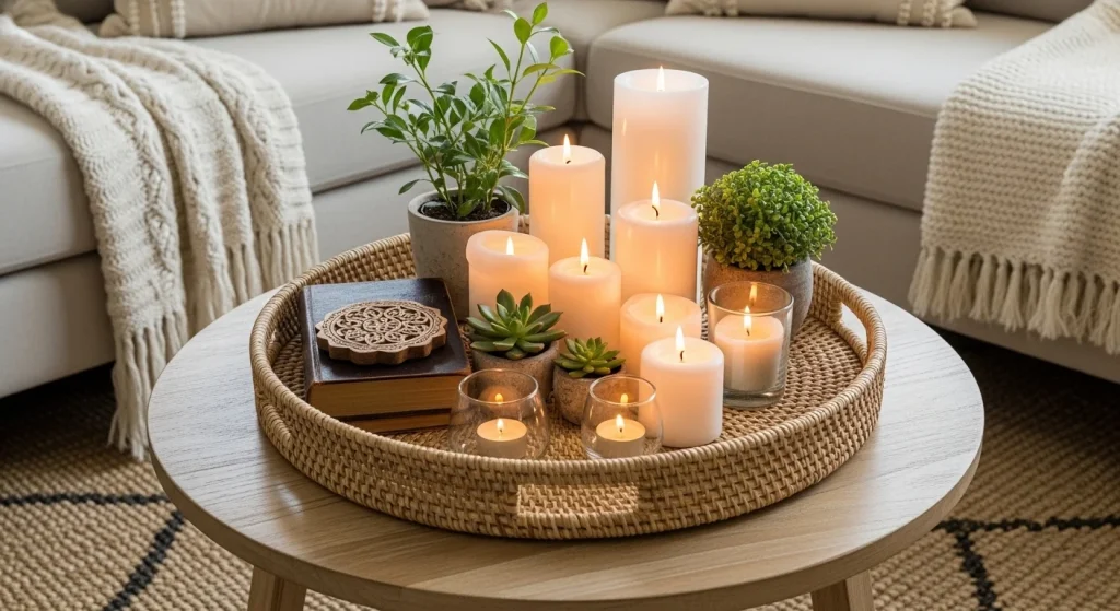 coffee table styling boho small apartment decor ideas