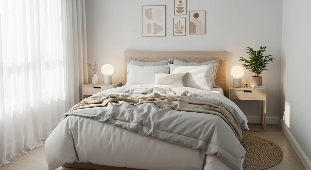 sheer curtain aesthetic small apartment bedroom idea