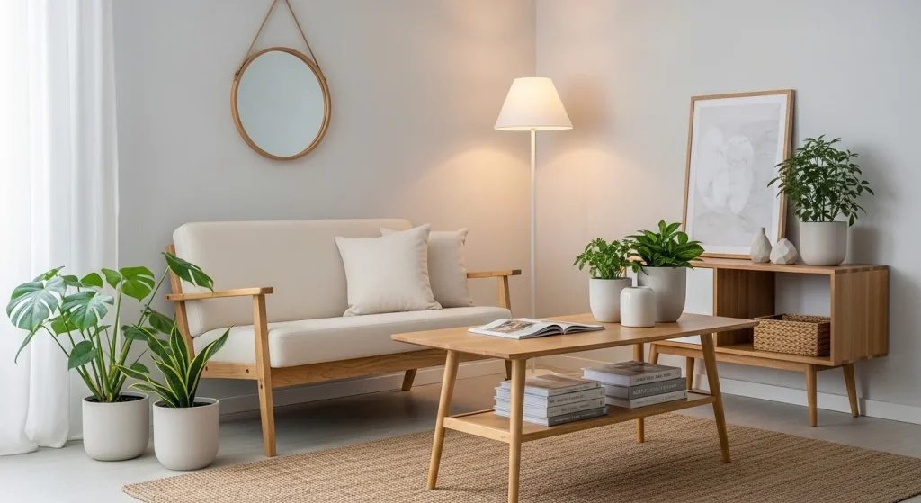 wooden furniture minimalist small apartment decor ideas