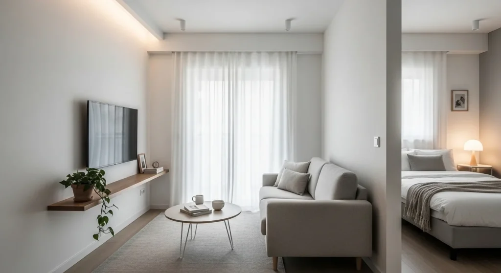 ambient lighting minimalist small apartment decor ideas