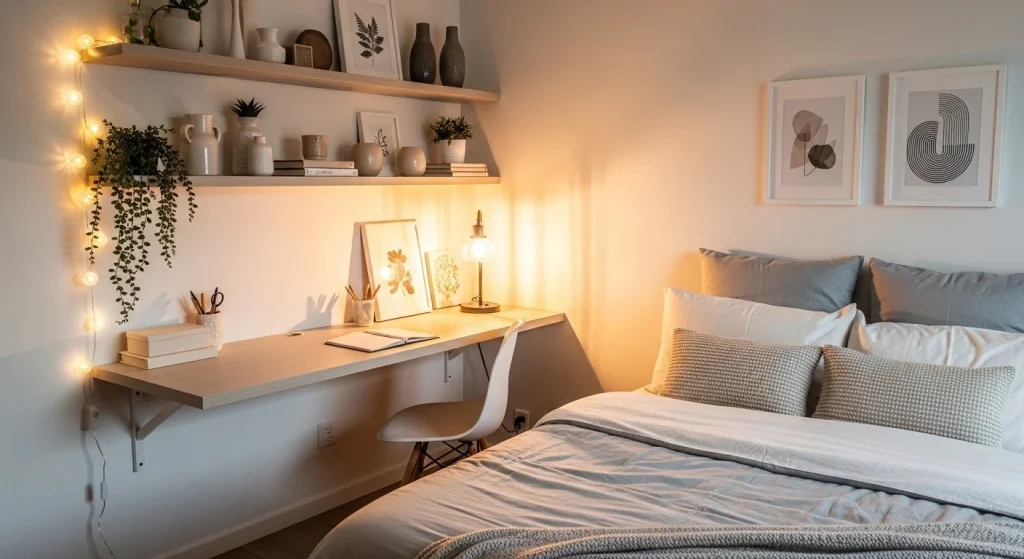 decorative shelf small bedroom desk ideas
