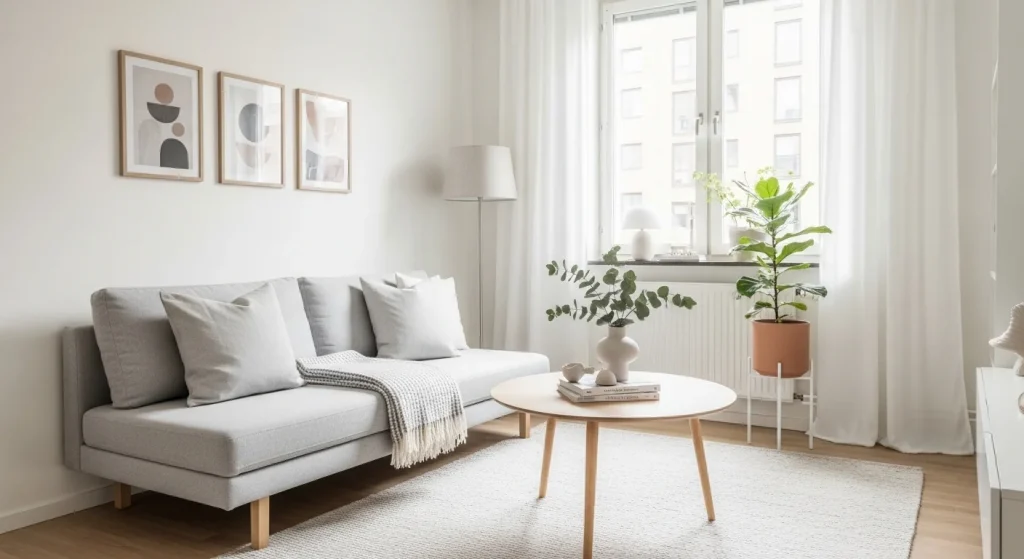 calm living space minimalist small apartment decor ideas