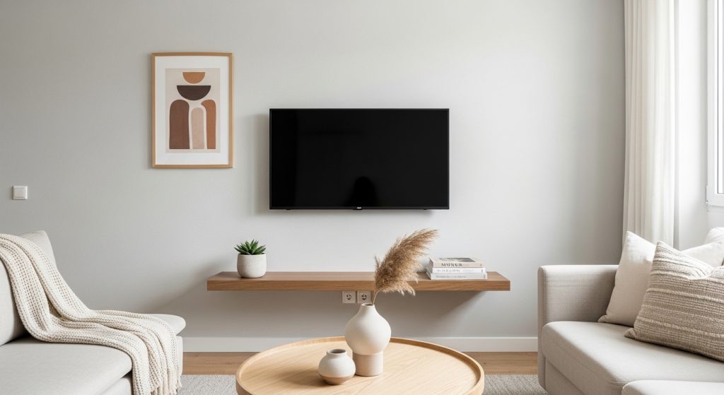 minimal TV wall small apartment TV wall ideas