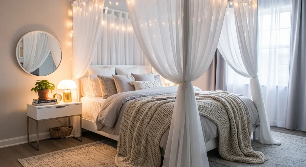 fairy light bedroom canopy ideas