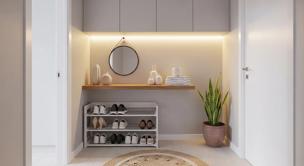 shoe rack small apartment entryway ideas