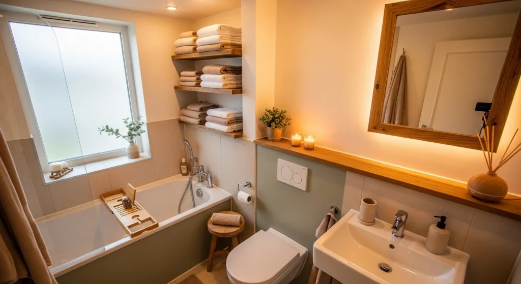 towel styling cozy small apartment bathroom decor
