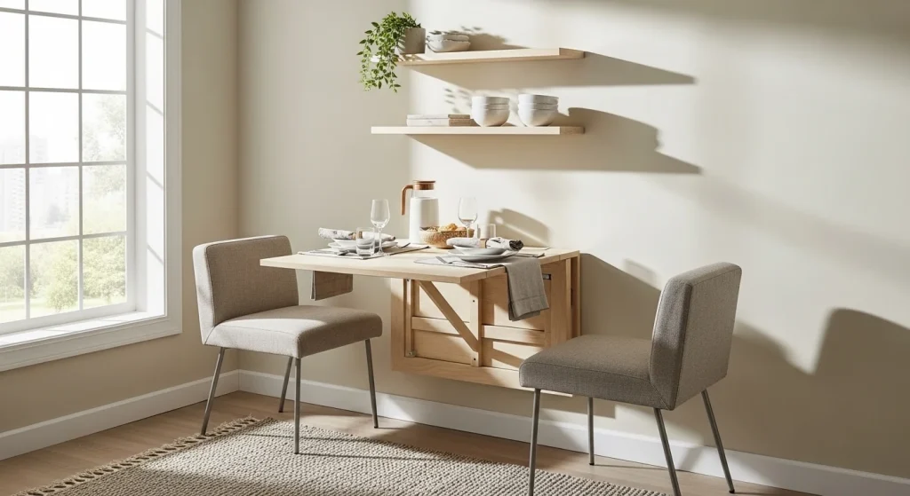 wall mounted table small apartment dining area ideas