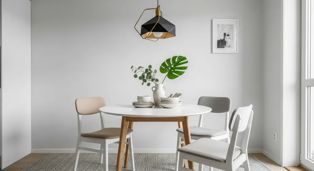 pendant lighting small apartment dining area decor ideas

