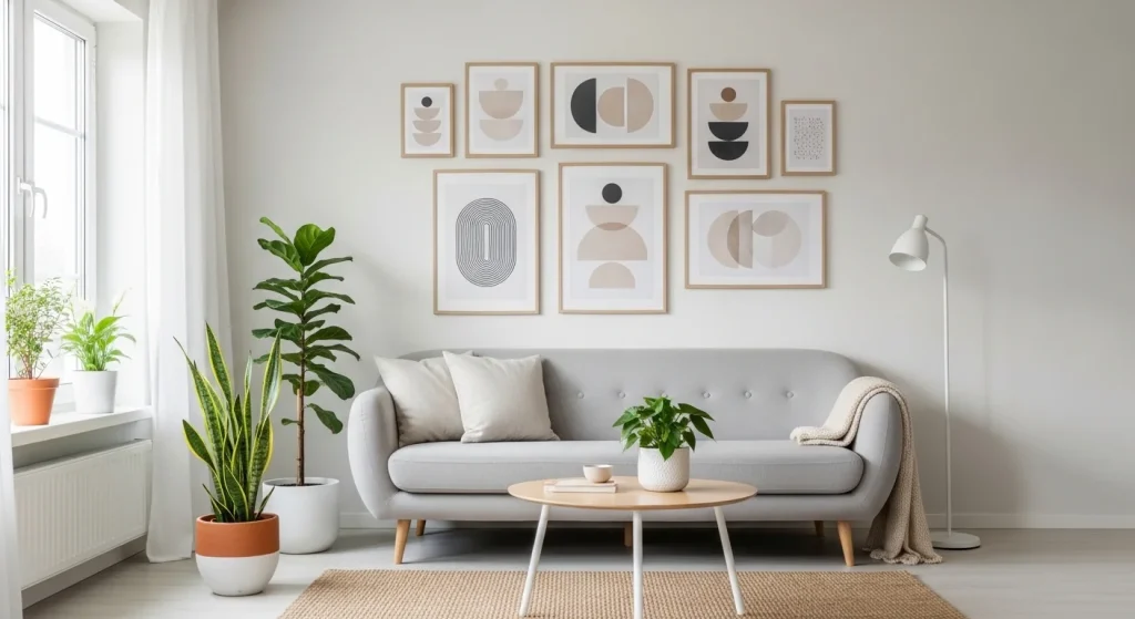 simple wall art minimalist small apartment decor ideas