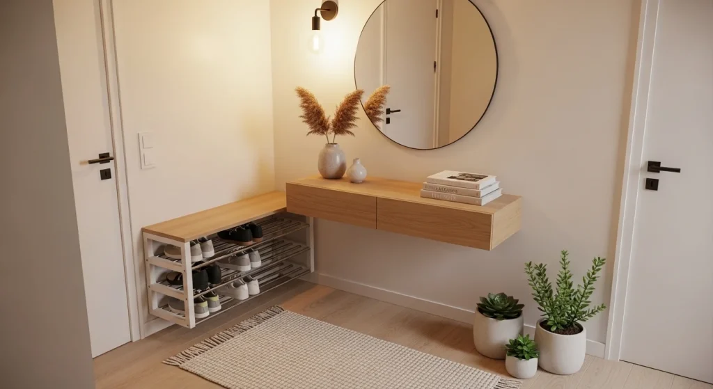 shoe rack small apartment entryway ideas
