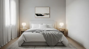  minimal uncluttered small apartment bedroom design