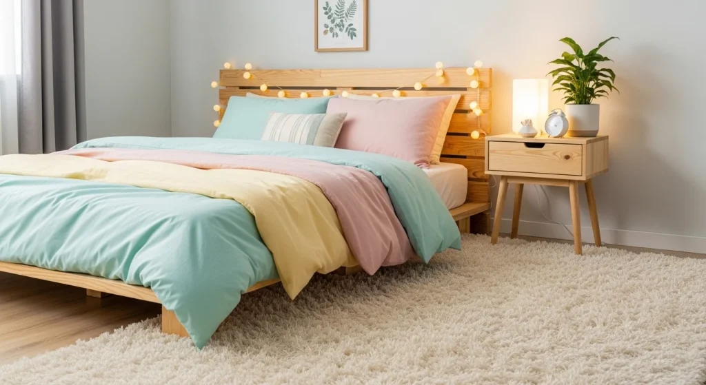  small bedroom with fluffy cozy rug
