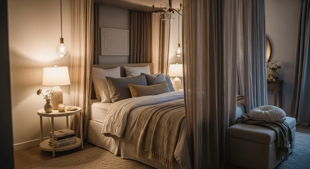 LED headboard bedside lighting ideas