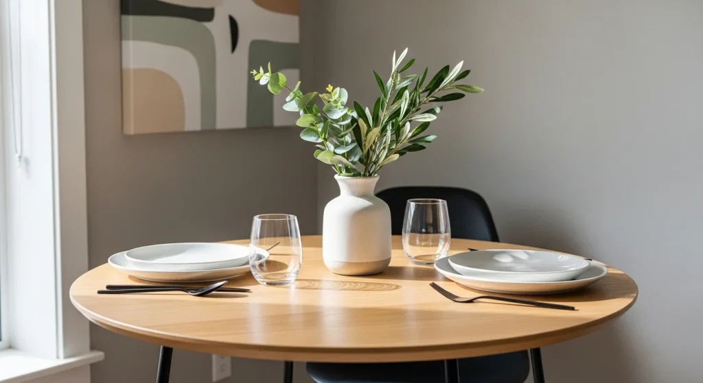 centerpiece small apartment dining area decor ideas
