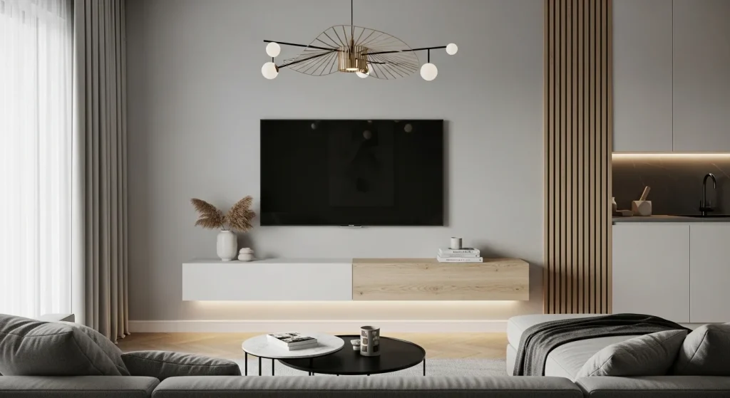 TV wall small apartment living room layout ideas