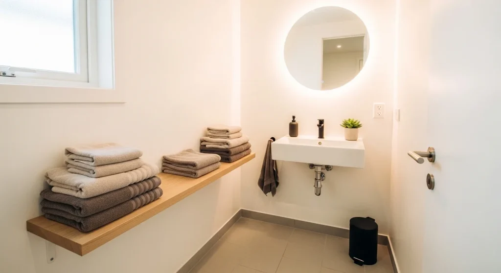 towel styling minimal small apartment bathroom ideas