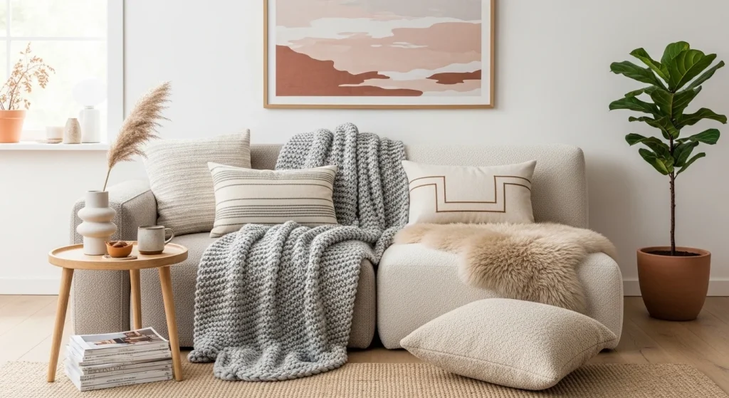 light textiles scandinavian small apartment decor ideas